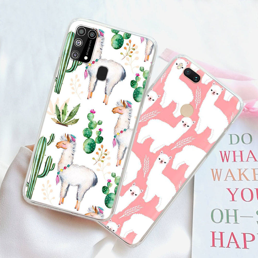 

Чехол для Xiaomi Redmi Note 13 VIVO Y20 Tecno Pova Samsung S24 Realme C3 OPPO F11 Moto E32 Infinix iPhone 15 Cute Alpaca Llama