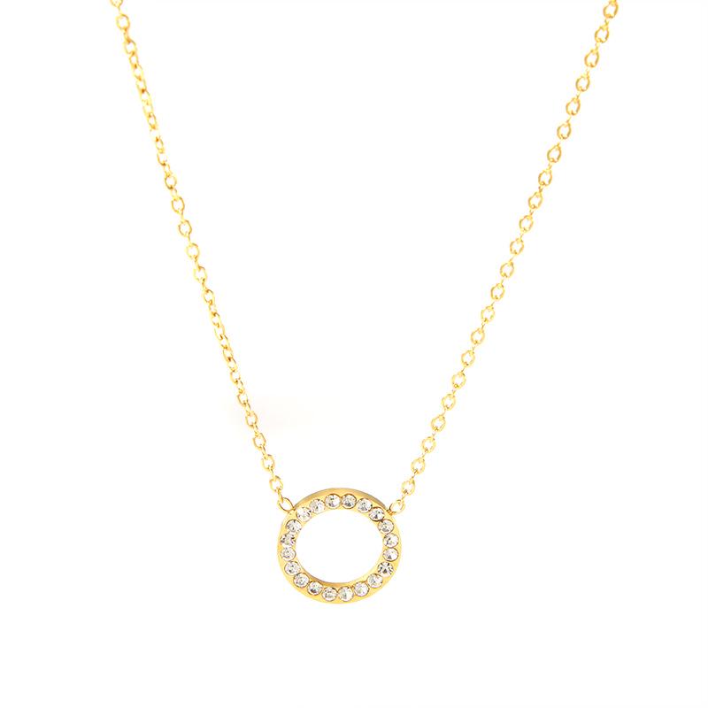 Exquisite Heart-Shaped 18K Gold-Plated Stainless Steel Necklace with Diamonds – Light Luxury Clavicle Chain