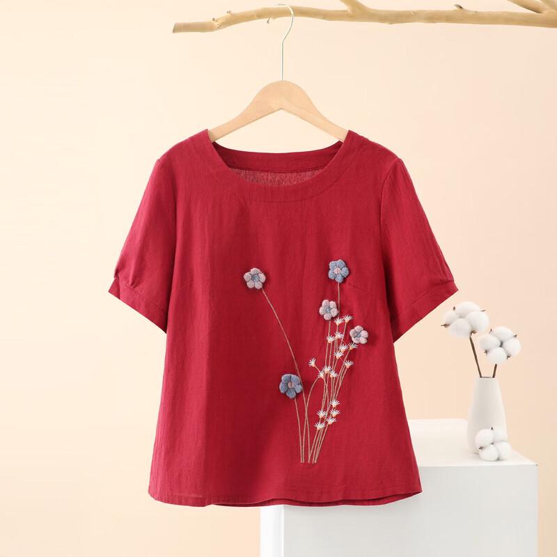 Pure Cotton Round Neck Women's Shirt
