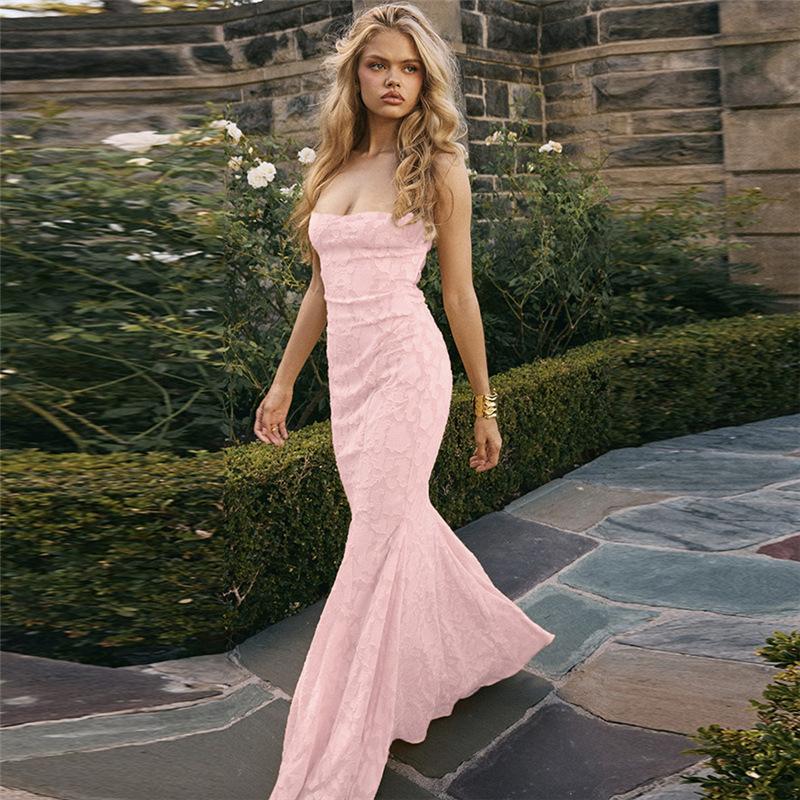 Rochie nouă de primăvară pentru femei, temperament sexy franțuzesc, cu un umăr gol, spate gol, cu bretele subțiri, slim, tip furou