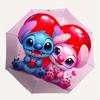 Stitch,Lilo Fully Automatic Themed Umbrella - 8 Ribs Durable Iron Frame, Tri-fold Compact Design, Perfect As a Gift, Travel Umbrella, Unisex