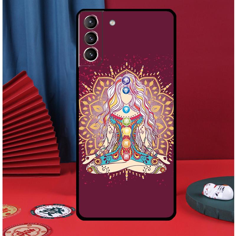 Mandala Chakra Insist Yoga Phone Case For Samsung Galaxy S24 Ultra S9 S10 S20 FE S21 S22 S23 Plus S25 Ultra Back Cover