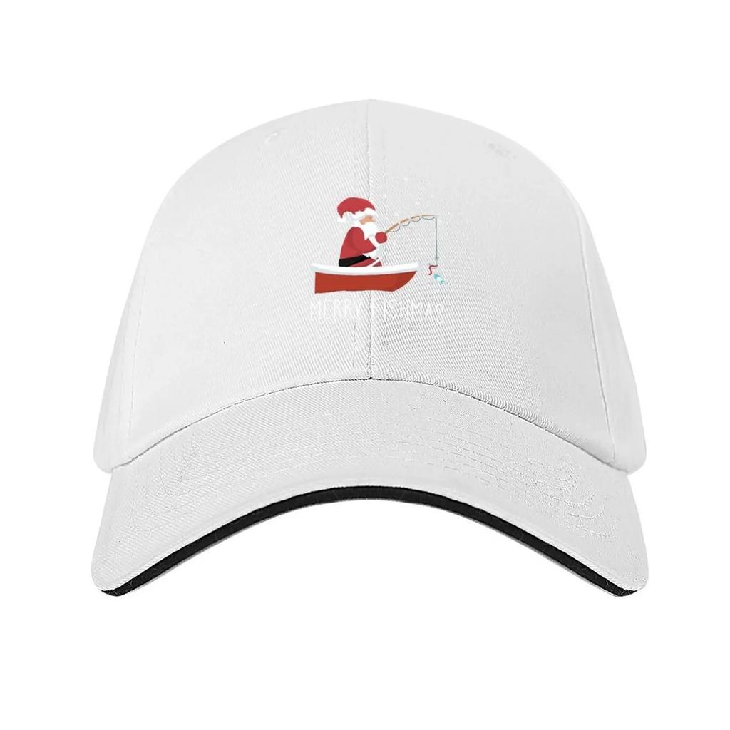 Merry Fishmas Funny Santa Claus Fishing Baseball Cap Fun Hats Kids Hat Funny Hat Golf Cap Caps Unisex Womens