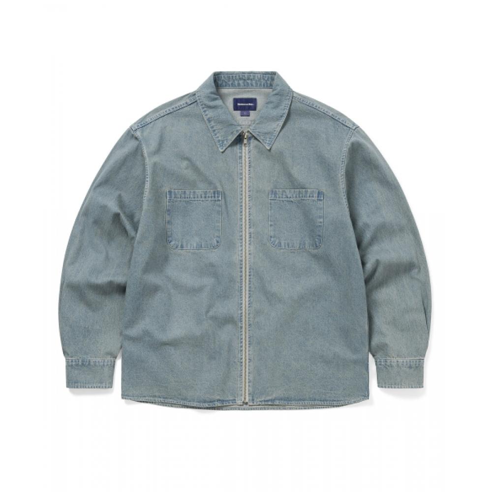Thisisneverthat Washed Denim Zip Shirt Washed Blue S