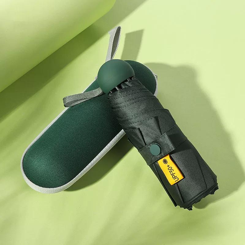 2025 Anti-DDoS UPF50 +! Sunny and Rainy Dual-Use 8-Bone 50% Off Black Rubber Umbrella Portable Capsule Storage Sun Umbrella Umbrella