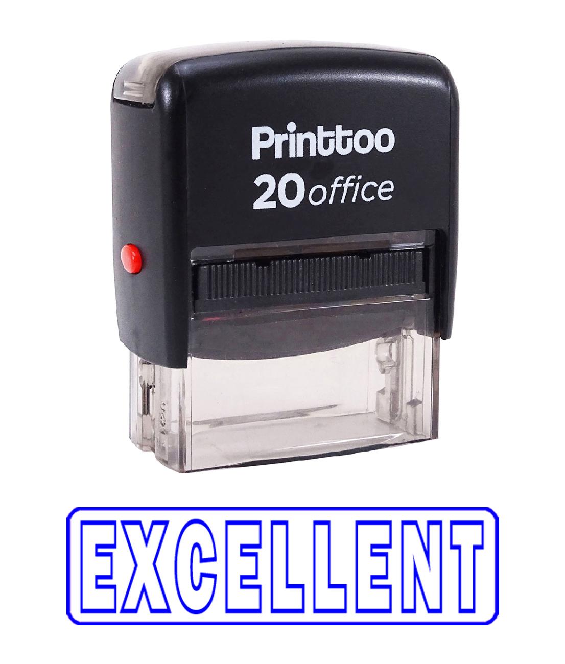 

Printtoo Office Stationary EXCELLENT Self Inking Rubber Stamp Custom 14 mm x 38 mm (Approx) синій