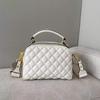Geantă de mână din piele naturală pentru femei cu model în carouri Nouă Geantă de damă Modă Versatilă Umăr Nișă Casual High-end Crossbody