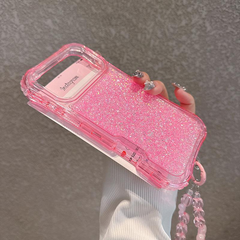 Flash Powder Resin 3IN1 Glitter Shockproof Case For iPhone 17 16 15 14 13 12 Pro Max Plus Magsafe Wireless Charging Cover