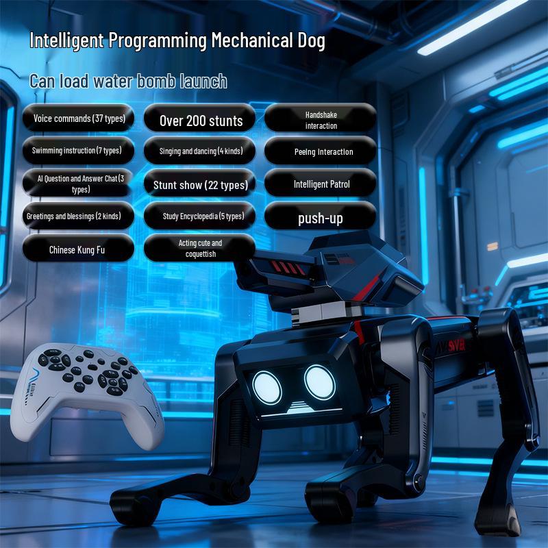 

ИИ Робот-собака: Игрушка Кунг-фу с перевернутым танцем, управляемая голосом, программируемая, для взаимодействия родителей и детей