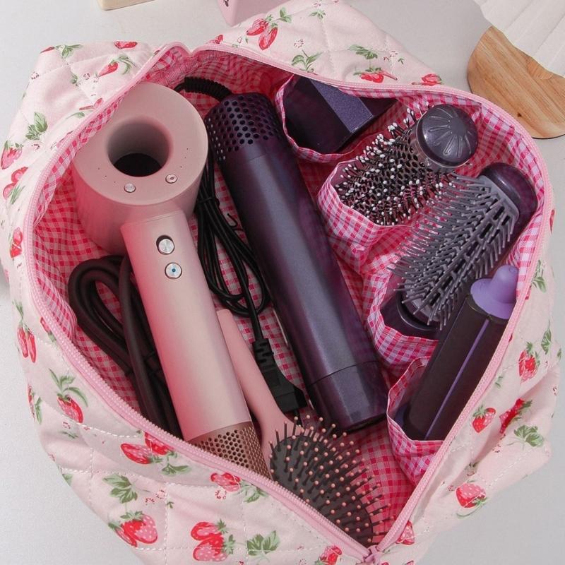 Cute Strawberry Shaped Makeup Bag Practical Polyester Large Capacity Cosmetic Bag For Cosmetics And Travel Essential