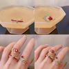 Geometric Pink Eyecatching Diamond Ring For Women Adjustable Trendy And Accessory Stylish