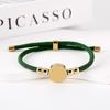 Stainless Steel Multi-Color Adjustable Bracelet with Round Tag for Laser Engraving, 15mm Hole