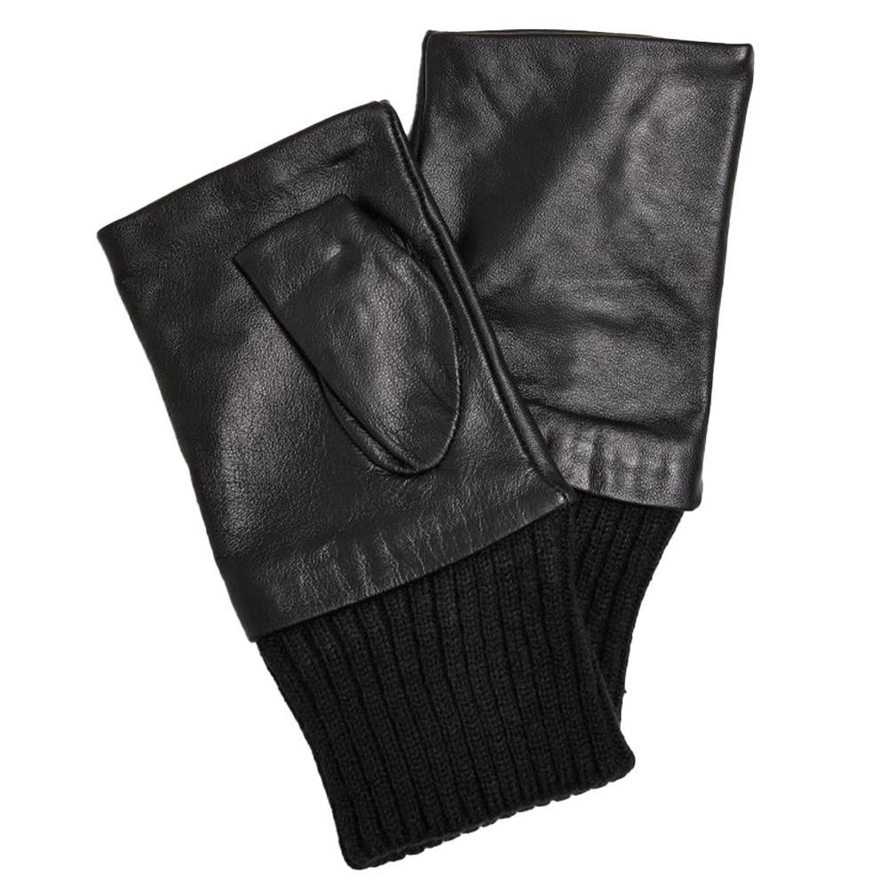 Urban Classics Mens Half Finger Synthetic Leather Gloves