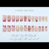 24PCS Glossy Press on Nails with Flower Decor Chip-Proof Smudge-Proof Fake Nails for Hot Girl Dress Matching