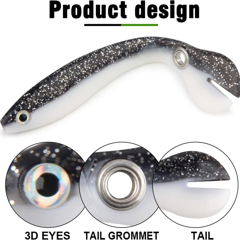 Fishing Lures 5 Pack Soft Bionic Lures Simulated Bass Lures Fishing Materials Loach Soft Lures Slow Sinking Bionic Swim Lures for Outdoor Fishing