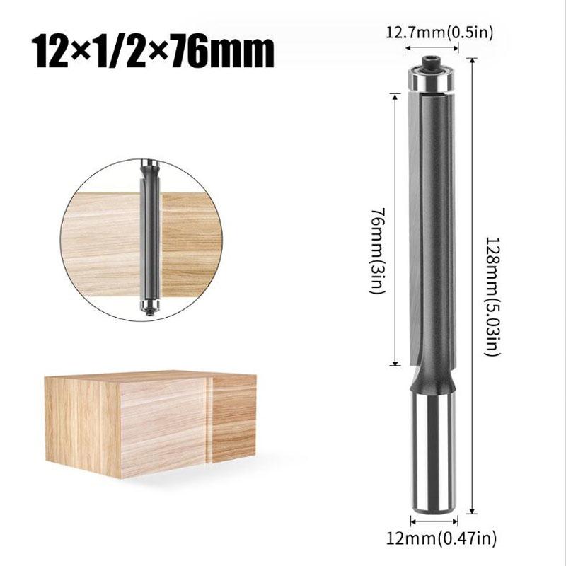 Στέλεχος 1/2 ιντσών 12mm 1/2 ιντσών Extra Long Straight Bit Router Routing Flush Trim Bits Wood Frile Cutter Εργαλεία ξυλουργικής
