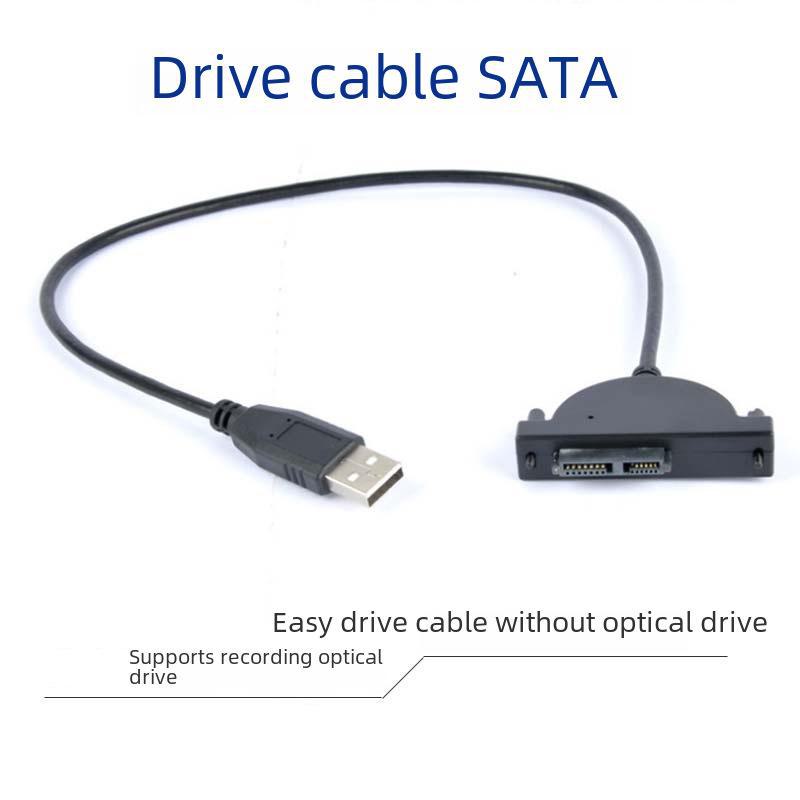USB To SATA External Optical Drive Adapter Cable - 7+6 Converter for Laptops
