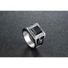 2026 European and American Fashion Scorpion Pattern Titanium Steel Ring, Personalized Hipster Men's Black Zircon Ring Jewelry