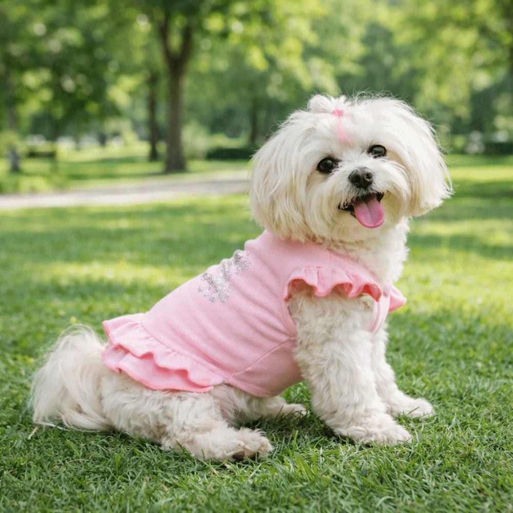 Lotusblatt-Kanten-Haustierbasis-Kleid Weich Bequem Liebhaber-Muster Hundekleid Hemden Einfarbige Haustier-Schichtrock Haustier-Show