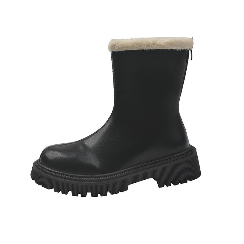 

Женские утолщенные длинные сапоги с флисовой подкладкой, новые стильные сапоги Snowy Ground Short High-top 40