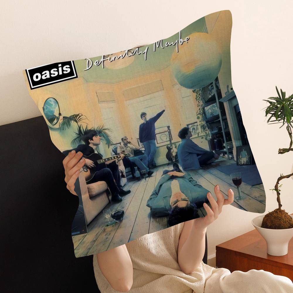 Band T-Regnet Cool Oas Kuddfodral Tecknad Soffa Dekorativt Hem Dubbelsidig Tryck Kort Plysch Söt Kuddfodral