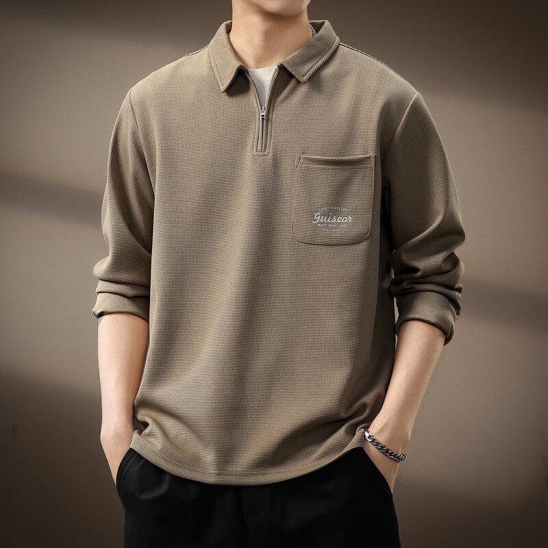 

Men s Half-Zip Waffle Knit Polo Sweatshirt 2XL