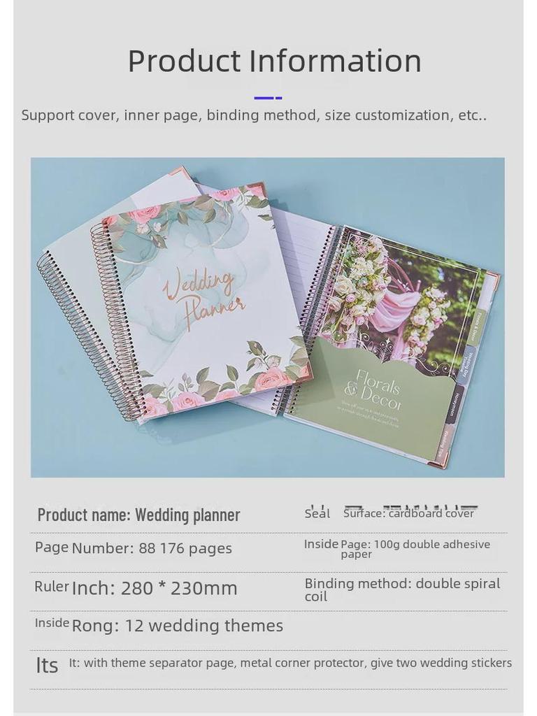 Cross-Border Wedding Planner: High-Value Coil Notebook for Planning