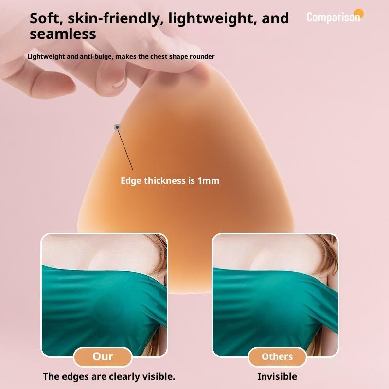 1Pair Chest Pads Bikini Set Push Up Padded Swimsuit Women Swimwear Silicone Breathable Bra Pad Nipple Cover