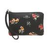 COACH Corner Zip Leather Pochette Coin Purse Wrist Clutch Small Women's Black 7248-SVA47