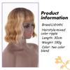 Short Wave Bob Wigs  for Women Natural Bangs Heat Resistant Wavy Synthetic Wig Daily Wear Cosplay Curly Hair