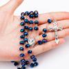 8MM  Carved Glass Rose of Jerusalem Crucifixion Center Catholic Prayer of Religious Jewelry