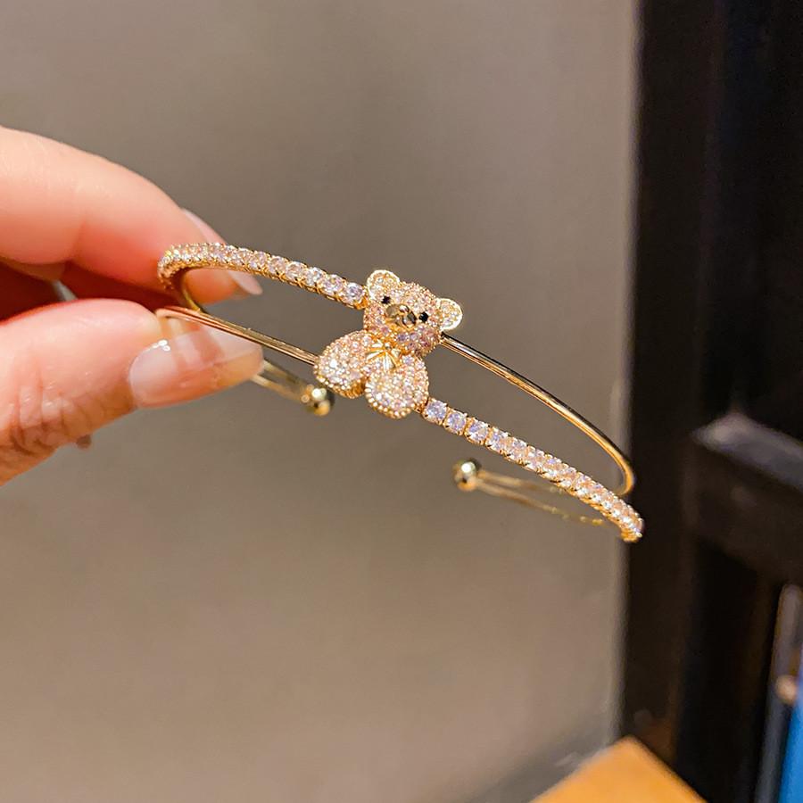 Zircon Animal Jewelry Light Luxury Gold Silver Cuff For Fashion Women золотой