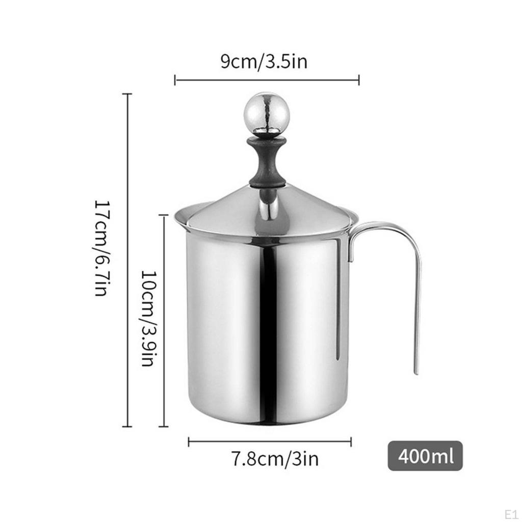 Stainless Steel Milk Whipping Pitcher Easy To Use Manual Frother for Baristas