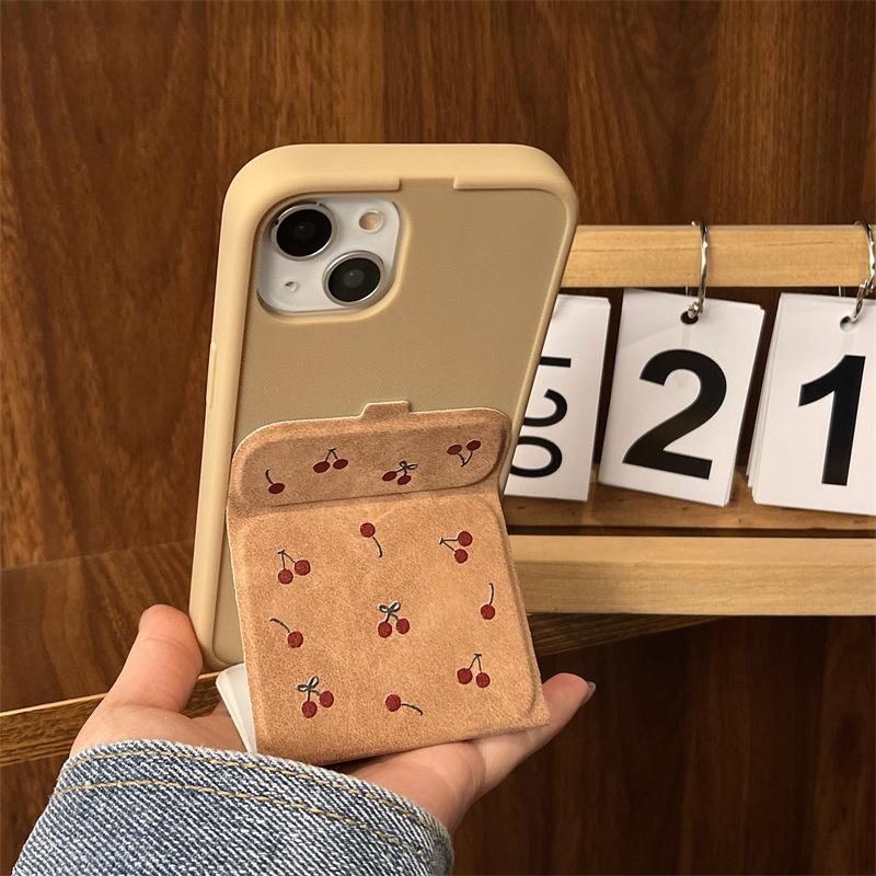 Malý svěží japonský a korejský Ins skládací držák IPhone 15/14 celoobrazovkový třešňový Vhodný pro Apple 16promax