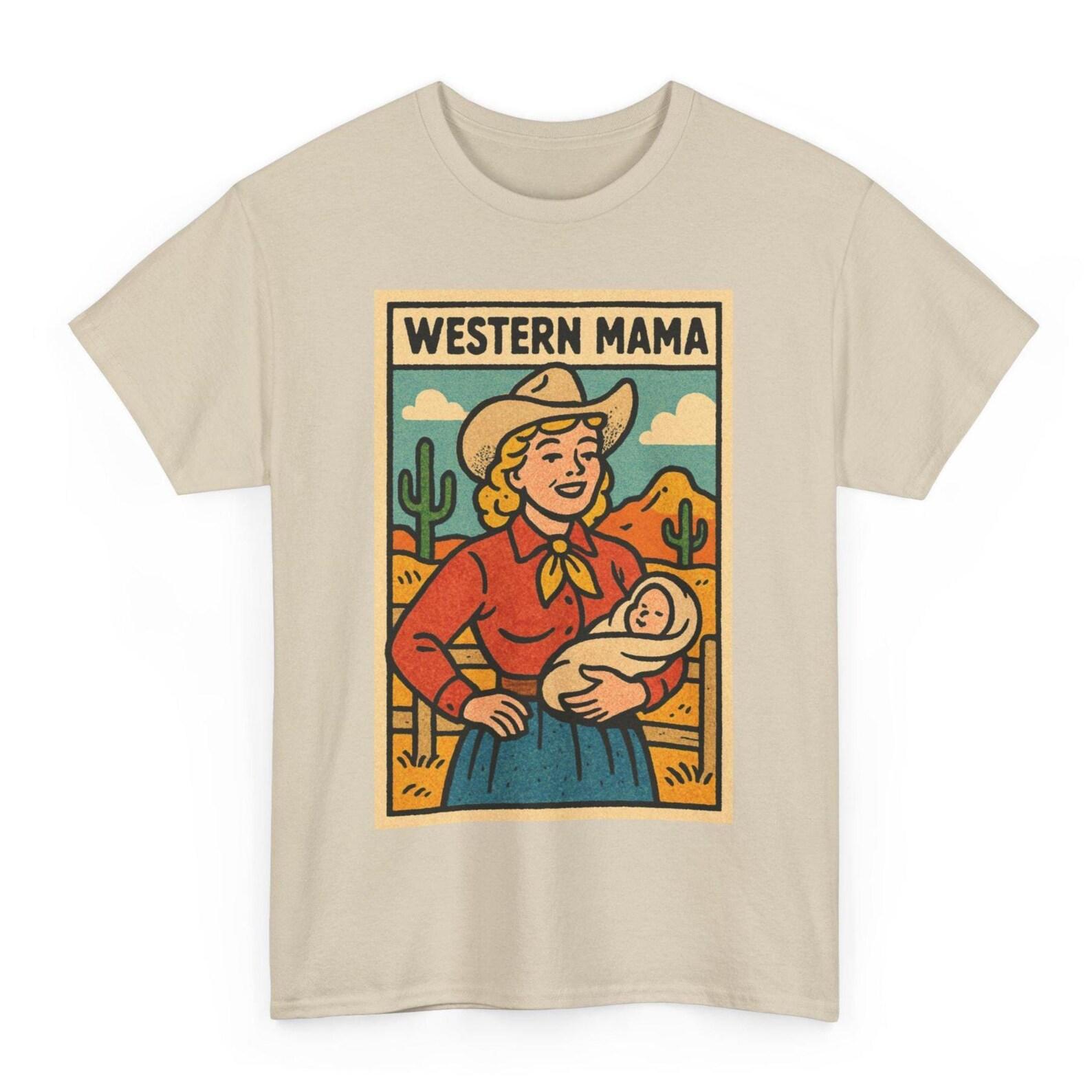 Western Mama T-Shirt: Retro Comic Cowgirl Graphic Tee S