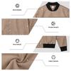 Men Faux‑Suede Bomber Jacket, Snap‑Button Front Contrast Ribbed Collar Cuffs Hem Zippered Sleeve Pocket Side Hand Pockets Casual Streetwear Outerwear