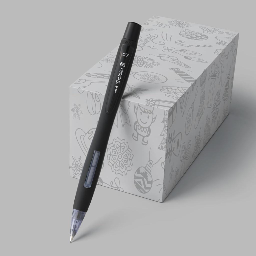 Uni-Ball Shalaku 0.7mm  Mechanical Pencil Pack Of 6 Black Body Side Click For School Office Writing