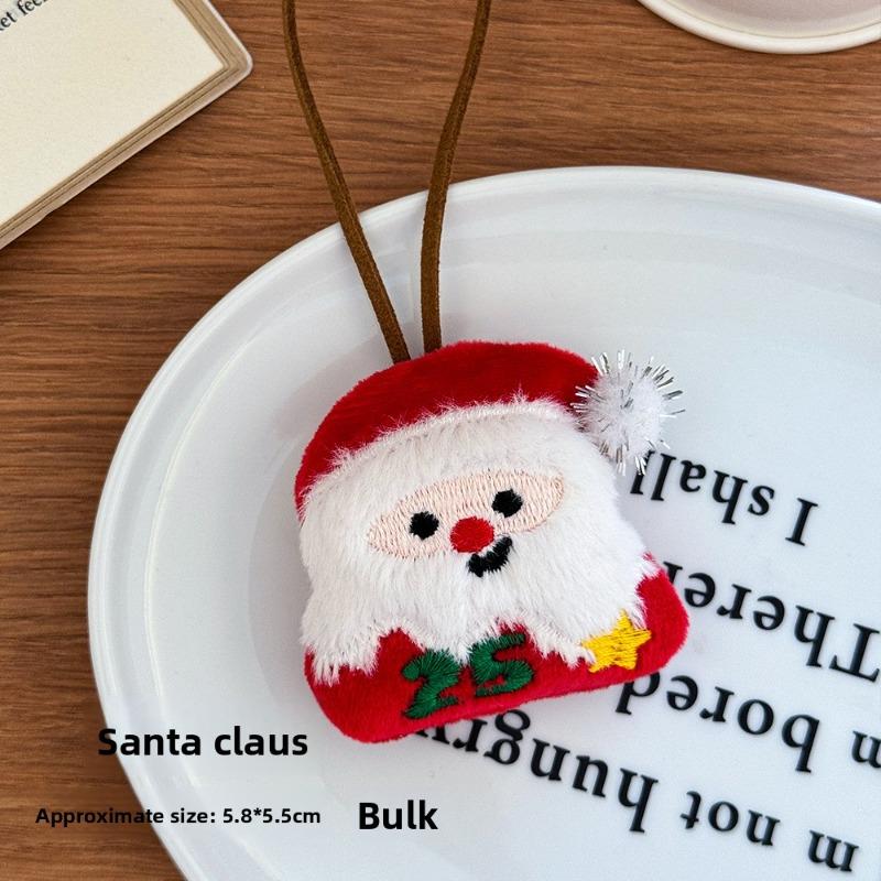 Cartoon Weihnachten Namensanhänger, Niedliche Mädchenhafte Herztaschen, Plüschpuppen, Weihnachtsmannfiguren, Kleine Geschenke