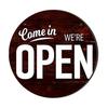 Pine Wood Double-Sided Reversible Hanging Sign, Business Open Closed Sign, Holiday Decor with Rope Hanging No Drill for Office Home Use