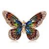 Elegant Vintage Colorful Enamel Butterfly Brooches For Women Men Exquisite Inlaid Rhinestone Flying Insect Animal Pins Jewelry