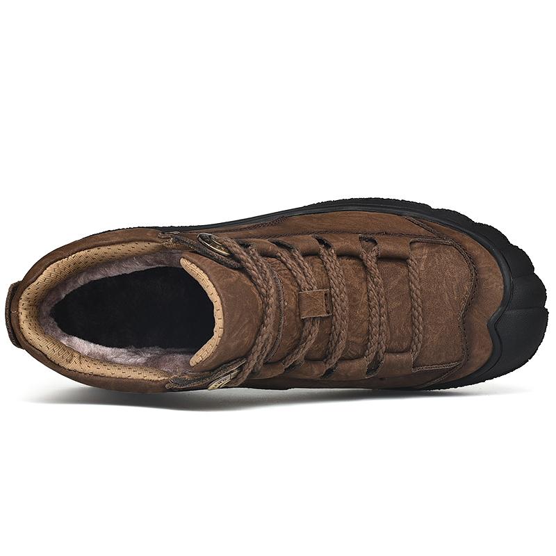 Fashion Luxury Outdoor Men's Boots Genuine Leather Casual Shoes Motorcycle Warm Winter Boots for Men Upscale Ankle Shoes High Quality