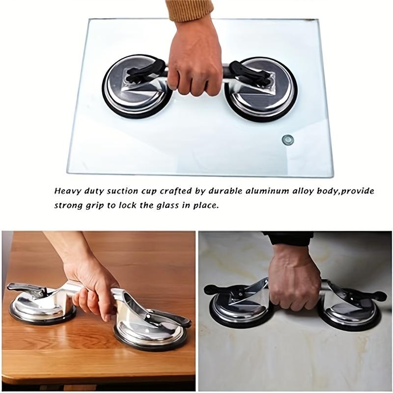 1pc Glass Suction Cup,Aluminium Heavy Duty Vacuum Lifter for Moving Glass/Window/Tiles/Mirror/Granite,Double Gripper Sucker Plat