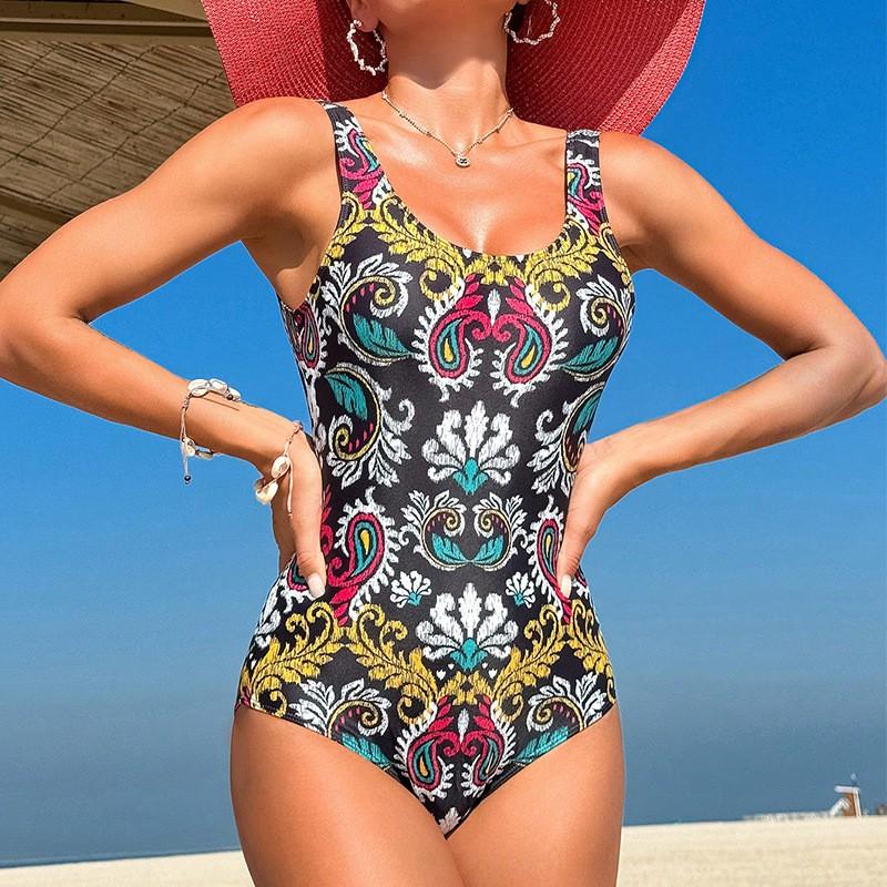 Canottiera con Stampa Bikini Dimagrante Sexy Costume da Bagno Vestibilità Aderente Spiaggia Donna Ins
