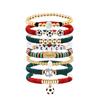 Set de Pulseras de Fútbol, Elegantes Pulseras Apilables para el Día del Partido, Pulseras de Animación de Fútbol, Complementos con los Colores del Equipo de Fútbol