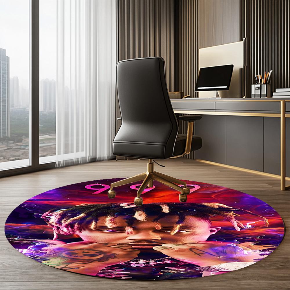 Juice WRLD Printed Round Rug Carpet Chair Rug Area Rug Entryway Doormats,for Office Chair Living Room Bedroom Kitchen Room.