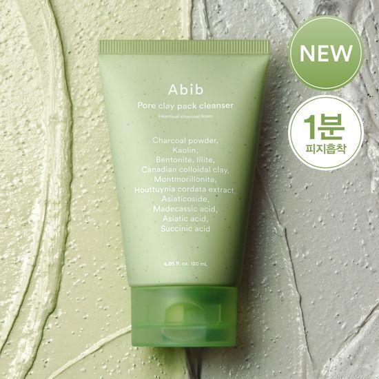ABIB Pore Clay Pack Cleanser, Charcoal Pack To Foam, 120ml