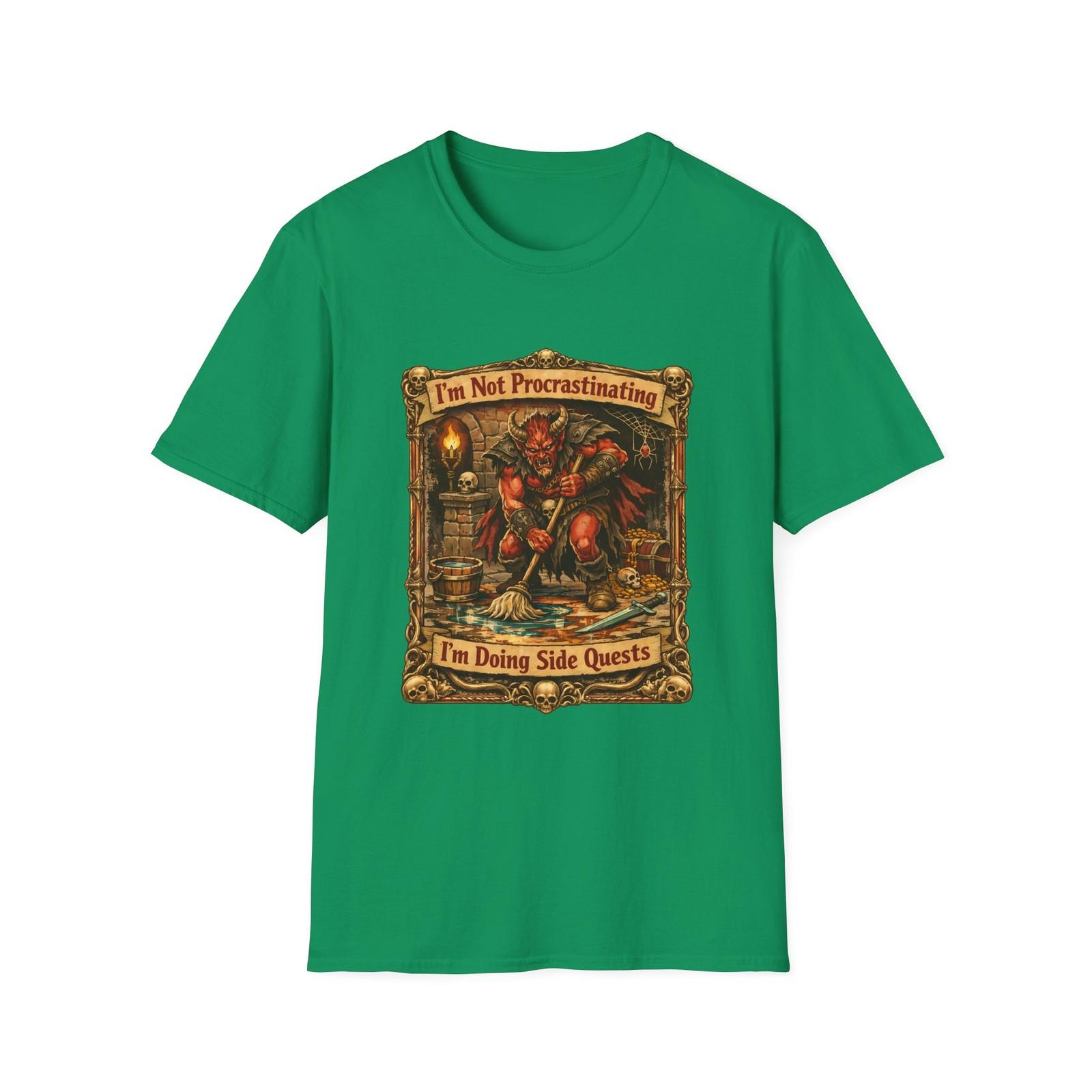 Unisex Softstyle T-Shirt Demon Warrior Dungeon Mop Skulls Treasure Fantasy RPG S