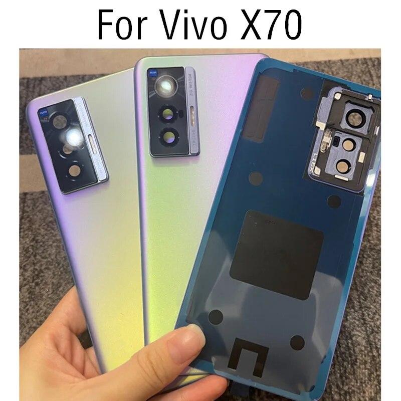 

6,56 для Vivo X70 задняя крышка батарейного отсека, задняя дверь, стекло для vivo X70, крышка батарейного отсека с рамкой объектива