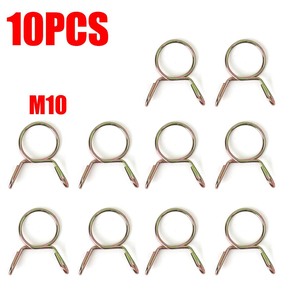 10Pcs 5/6/7/8/9/10/11/12/13/14mm Stainless Steel Spring Hoop Hose Clamp Adjustable Oil Hose Water Pipe Fixed Clip Home Hardware