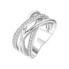 S925 Sterling Silver Original White Minimalist Woman's Multi-ring Braided Closed-mouth #6-9 Ring Jewelry Diy Fine Gift Accessory